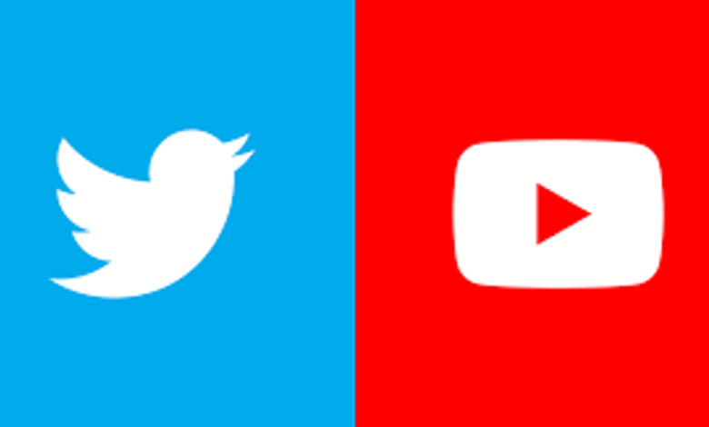 Twitter and YouTube